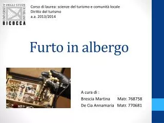 furto in albergo