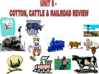 UNIT 8 - COTTON, CATTLE &amp; RAILROAD REVIEW