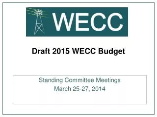 Draft 2015 WECC Budget