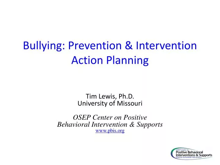bullying prevention intervention action planning