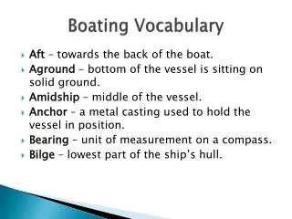 Boating Vocabulary