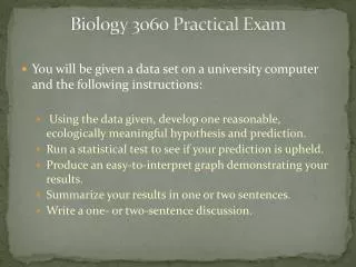 Biology 3060 Practical Exam