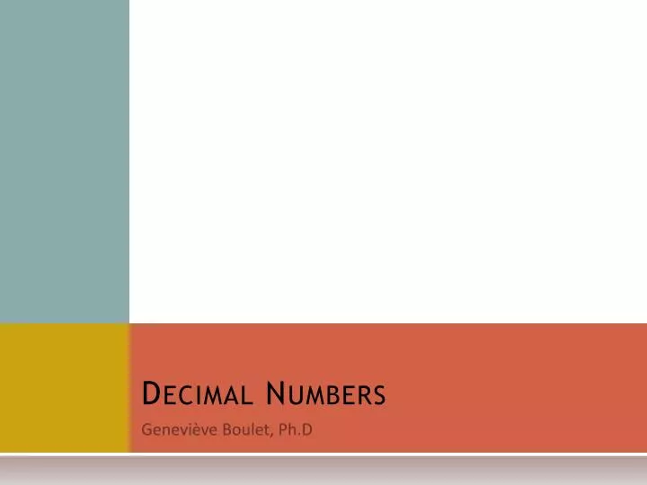 decimal numbers