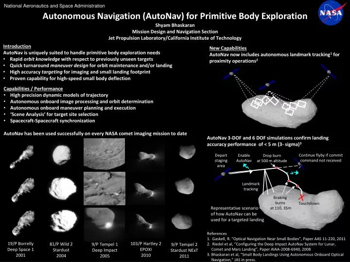 autonomous navigation autonav for primitive body exploration