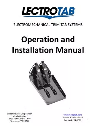 Operation and Installation Manual