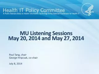 MU Listening Sessions May 20, 2014 and May 27, 2014