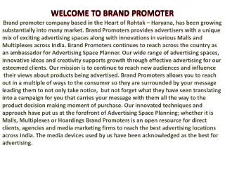 WELCOME TO BRAND PROMOTER