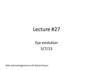 Lecture # 27