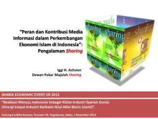 “ Peran dan Kontribusi Media Informasi dalam Perkembangan Ekonomi Islam di Indonesia”: