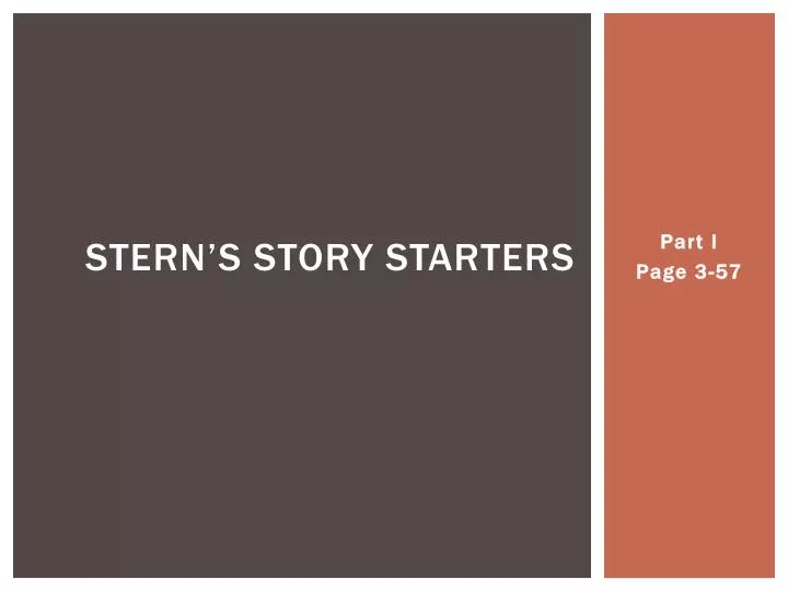 stern s story starters