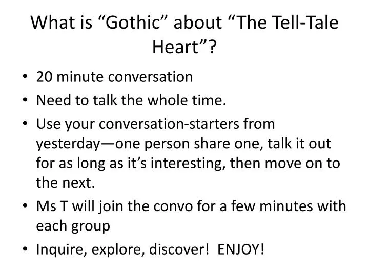 what is gothic about the tell tale heart