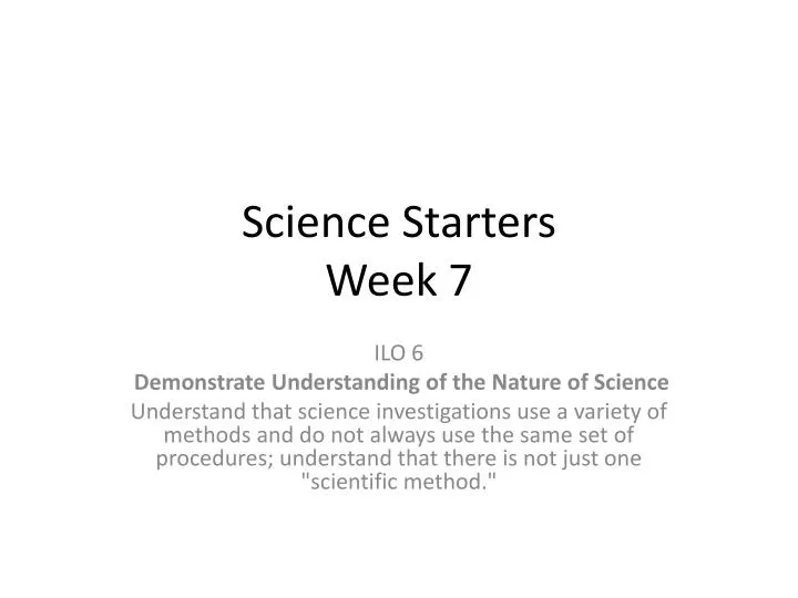 science starters week 7