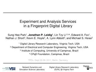 Experiment and Analysis Services in a Fingerprint Digital Library