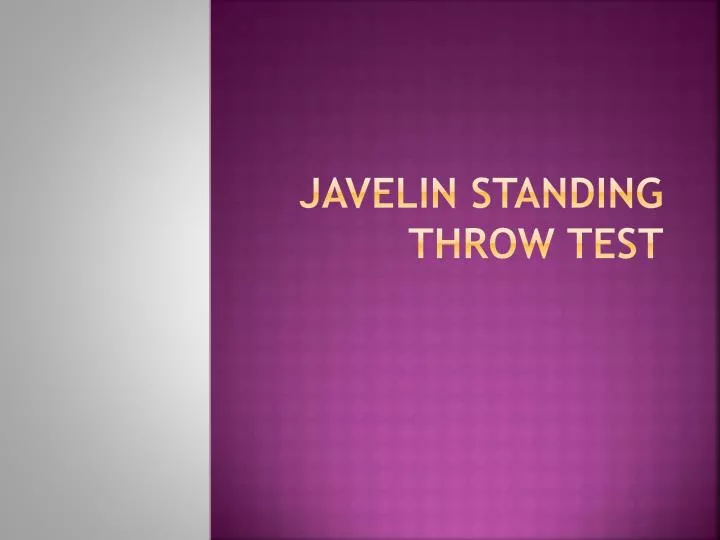 javelin standing throw test