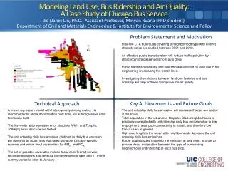 Modeling Land Use, Bus Ridership and Air Quality: A Case Study of Chicago Bus Service
