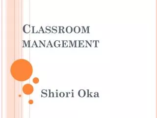 Classroom management