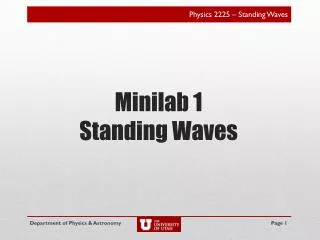 Minilab 1 Standing Waves