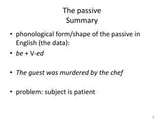 The passive Summary