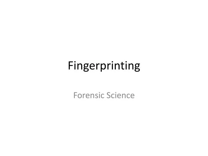 fingerprinting