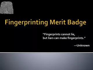 Fingerprinting Merit Badge