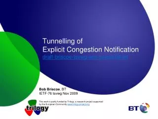 Tunnelling of Explicit Congestion Notification draft-briscoe-tsvwg-ecn-tunnel-04.txt