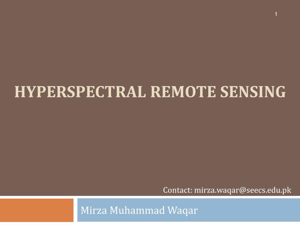 PPT - Hyperspectral remote sensing PowerPoint Presentation, free ...