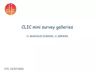 CLIC mini survey galleries H. MAINAUD DURAND, H. GERWIG