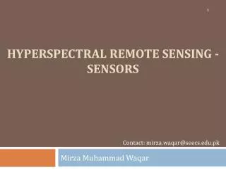 Hyperspectral remote sensing - Sensors