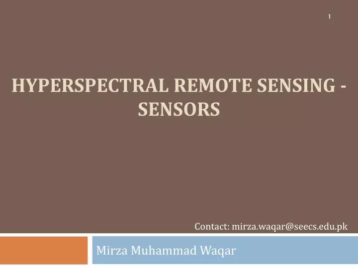 hyperspectral remote sensing sensors