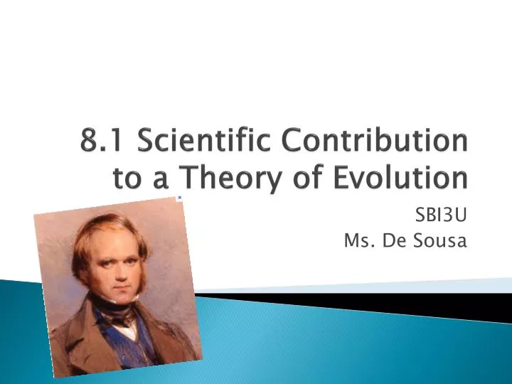 8 1 scientific contribution to a theory of evolution