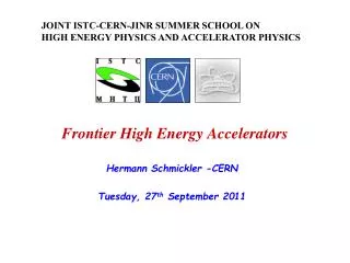 Frontier High Energy Accelerators