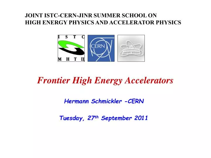 frontier high energy accelerators