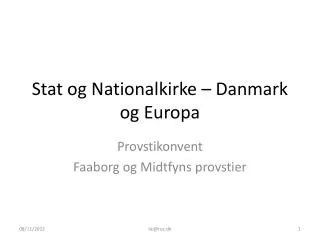 Stat og Nationalkirke – Danmark og Europa