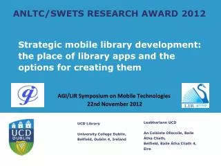 ANLTC/SWETS RESEARCH AWARD 2012