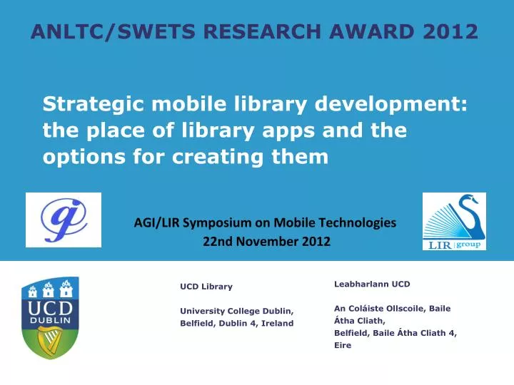 anltc swets research award 2012