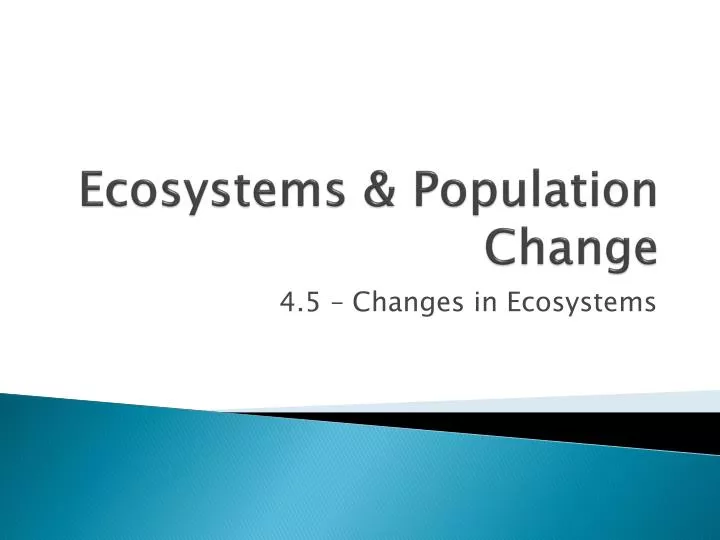 ecosystems population change