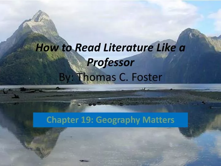 how to read literature like a professor by thomas c foster