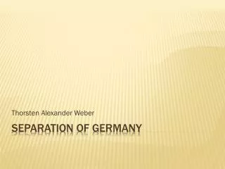 Separation of Germany