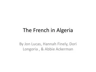 The French in Algeria