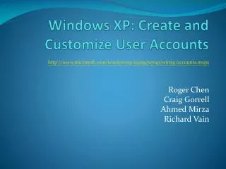 Windows XP: Create and Customize User Accounts