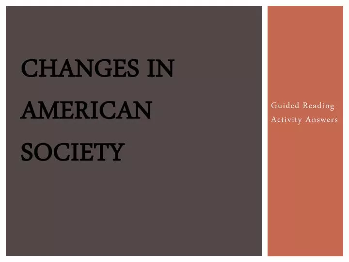 changes in american society