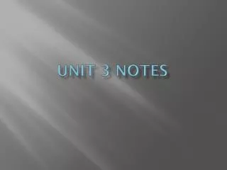 Unit 3 notes