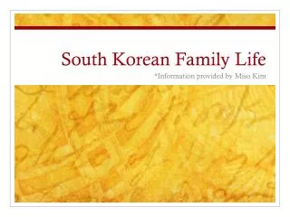 South Korean Family Life