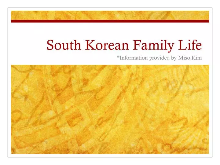 south korean family life