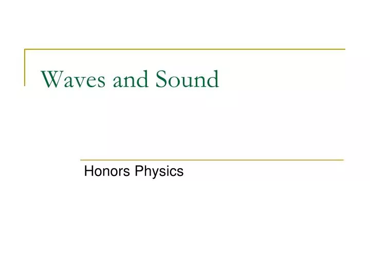 waves and sound