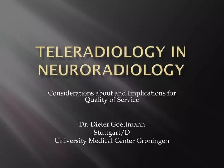 teleradiology in neuroradiology