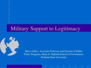 Military Support to Legitimacy
