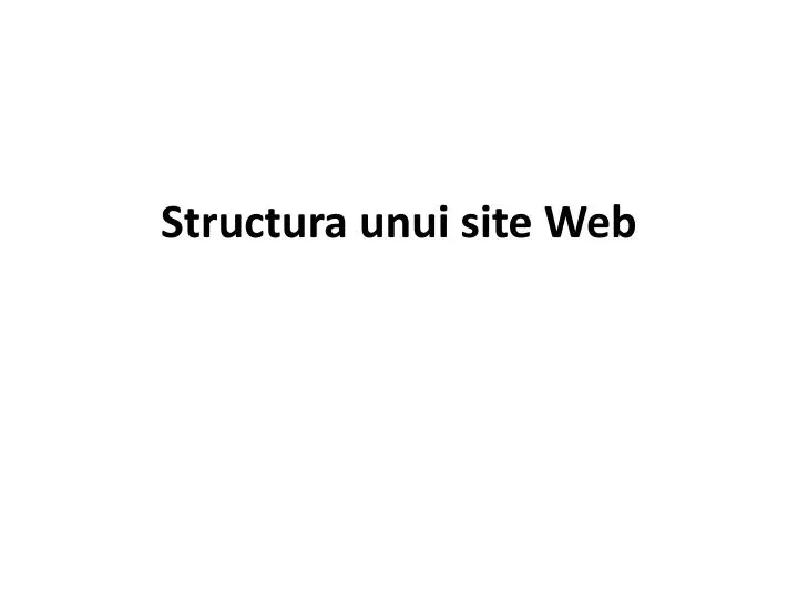 structura unui site web