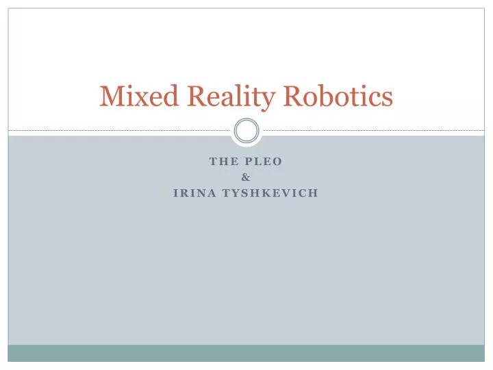 mixed reality robotics