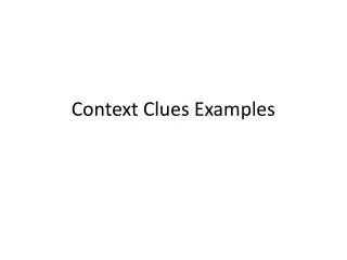 Context Clues Examples